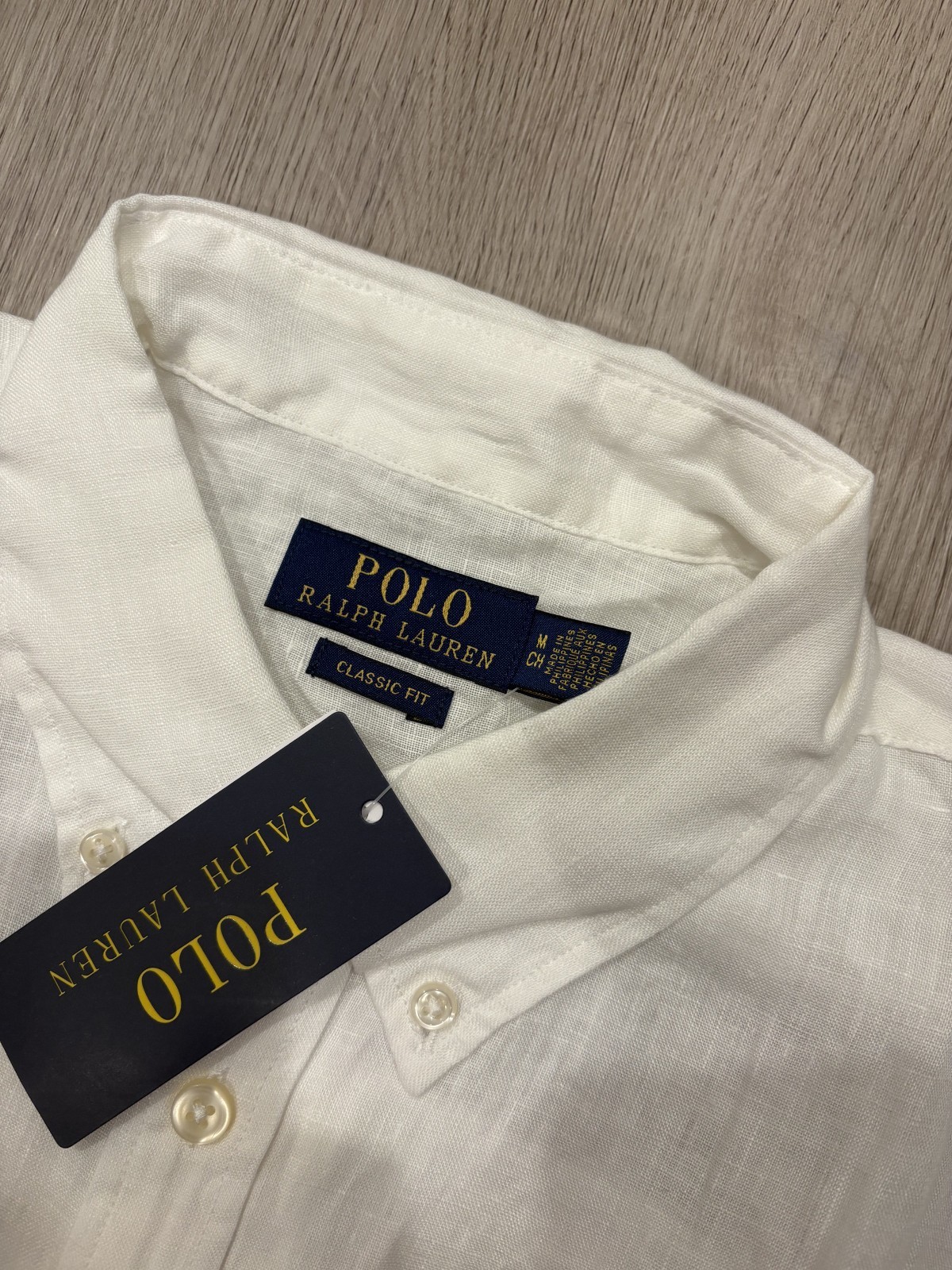 NWT Polo Ralph Lauren Men’s Classic-Fit 100% Linen Shirt Longsleeve WHITE Size M
