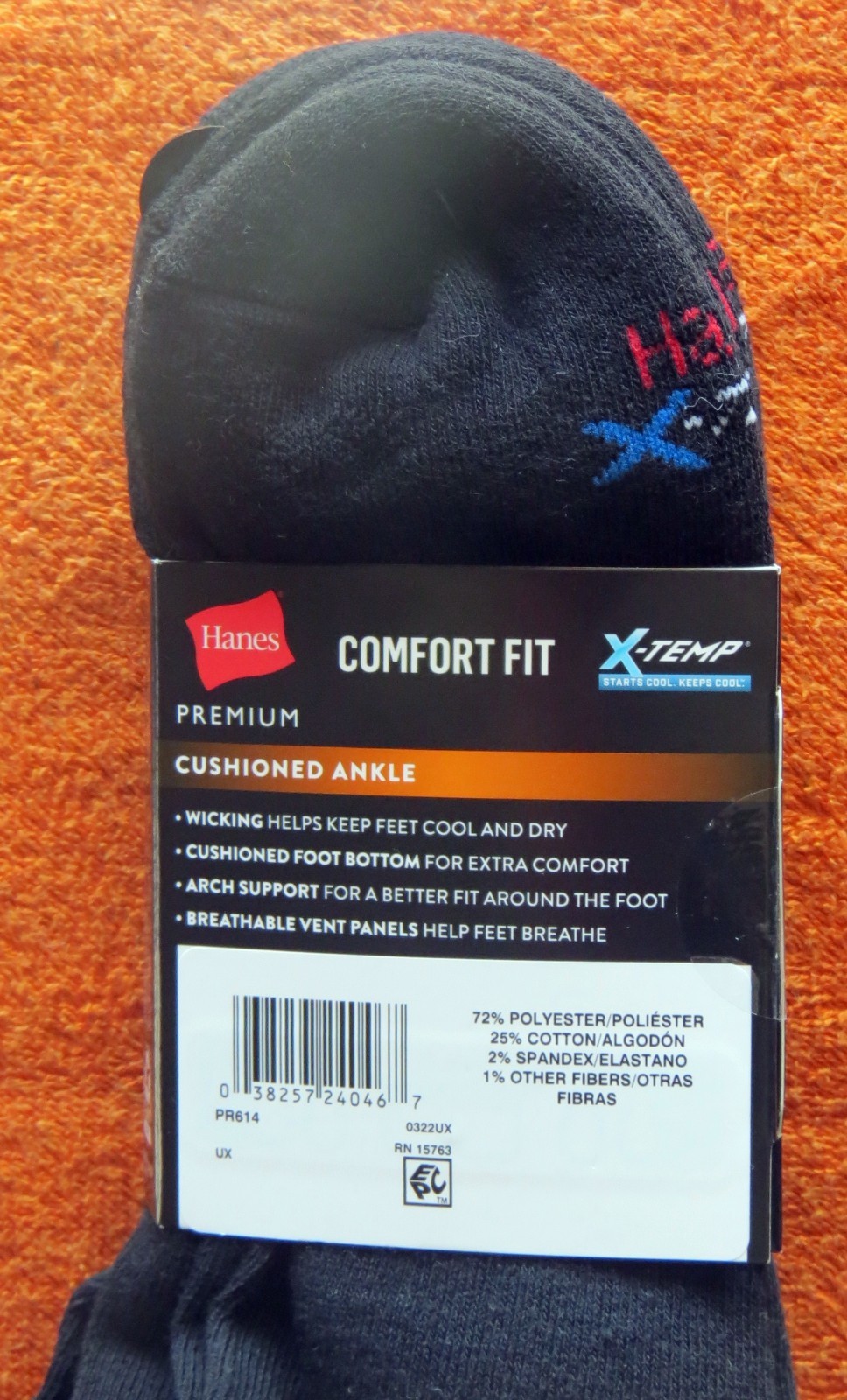 HANES® X-TEMP® COMFORT FIT Men’s Size 6-12 Lot of 4 Pair Socks*New w/o Packaging