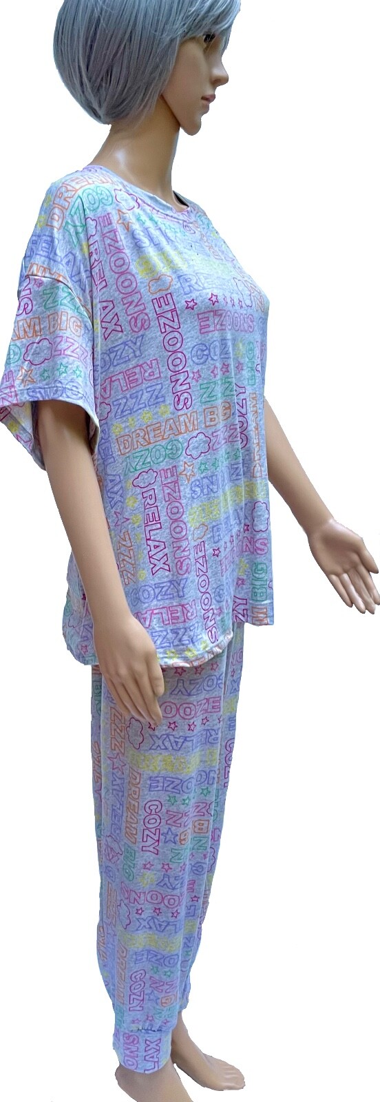 Joyspun Women’s Soft Pajamas Short Sleeve Long Bottoms 5 Variations Plus, Reg Sz