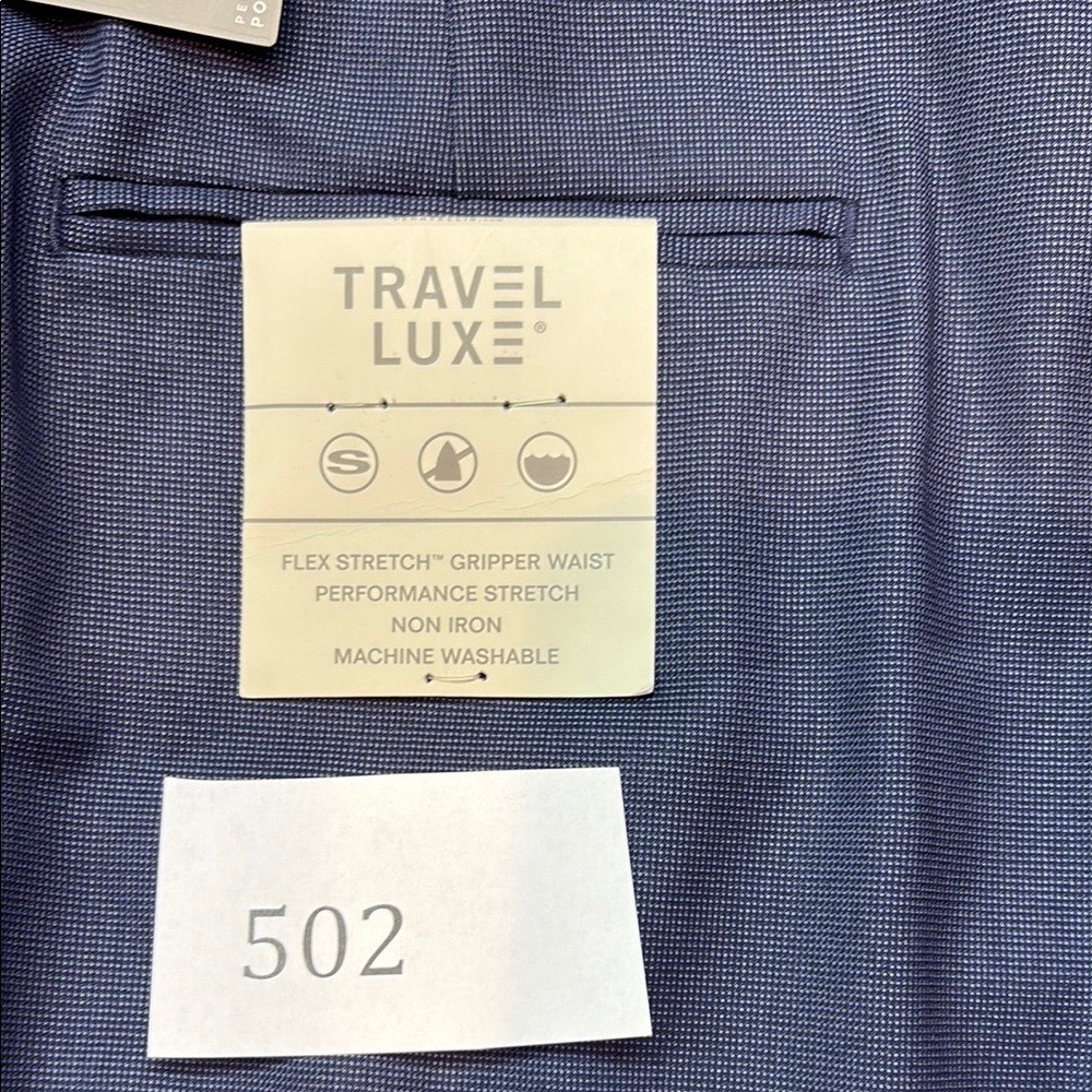Perry Ellis Portfolio Blue Slim Fit Flex Stretch Gripper Waist 40×29 Pants NWT