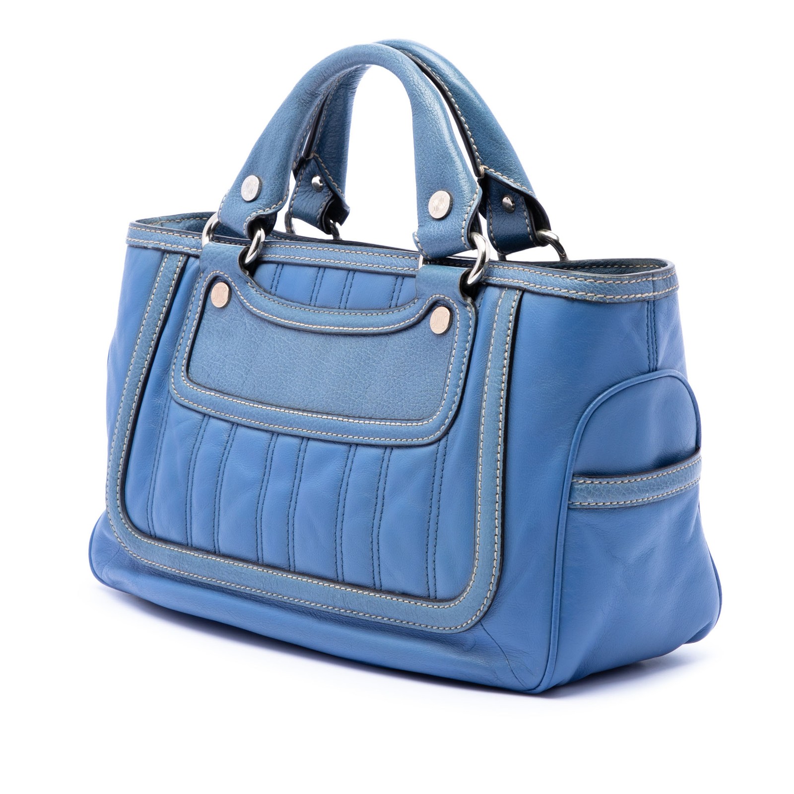 Celine Leather Boogie Horse Carriage Handbag Pre-Loved Bag Blue