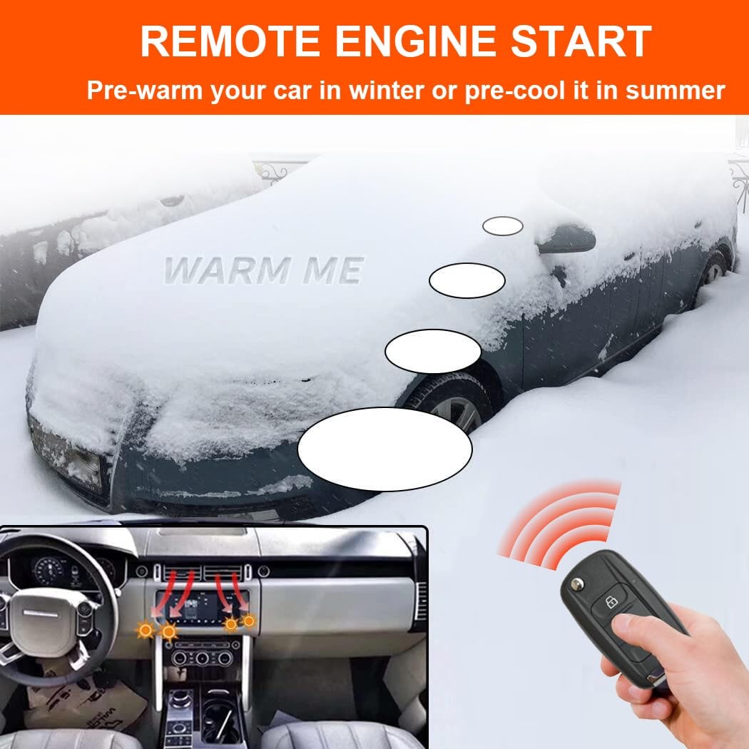 Car Alarm System with Remote Start & Push to Start Ignition Kit Engine Button