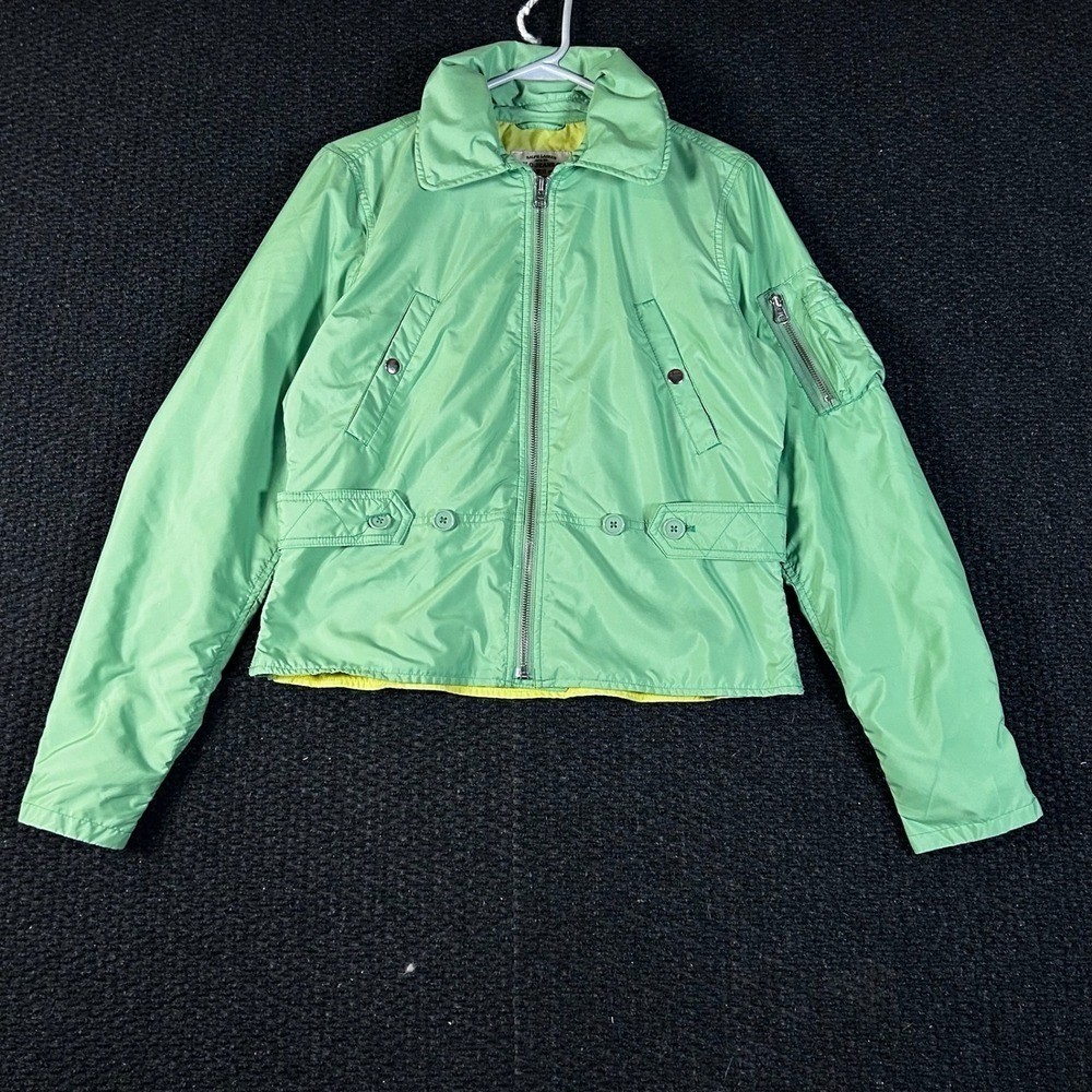 Ralph Lauren Polo Jeans Co Green Full Zip Bomber Jacket Womens M95
