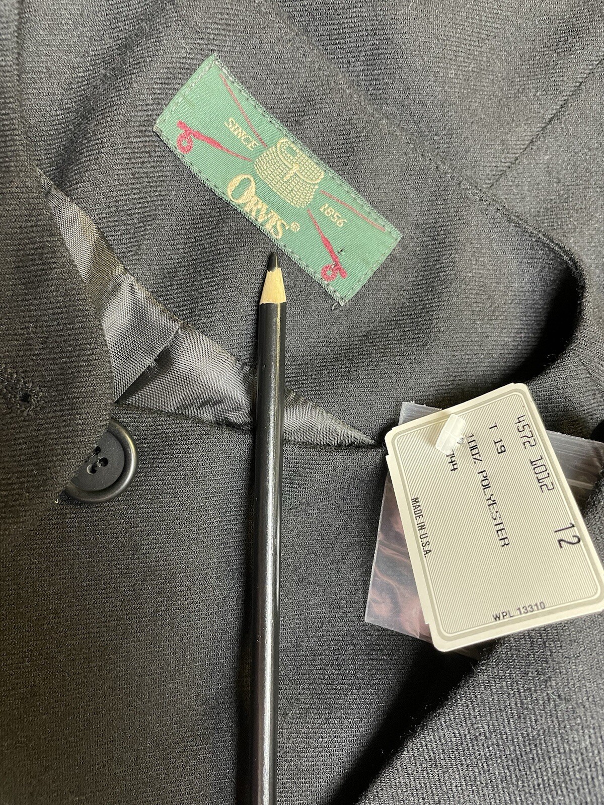 NEW Orvis Blazer Size 12 Black Wool True To Size Jacket Interior Pocket Lined