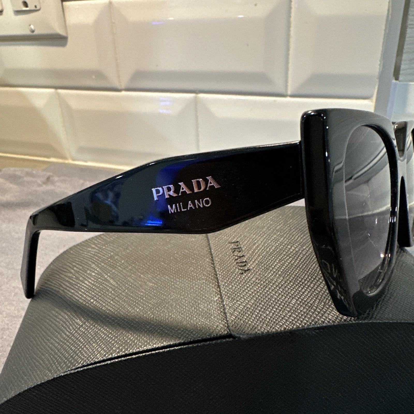 Prada Sunglasses PR15WS BLACK POLARIZED
