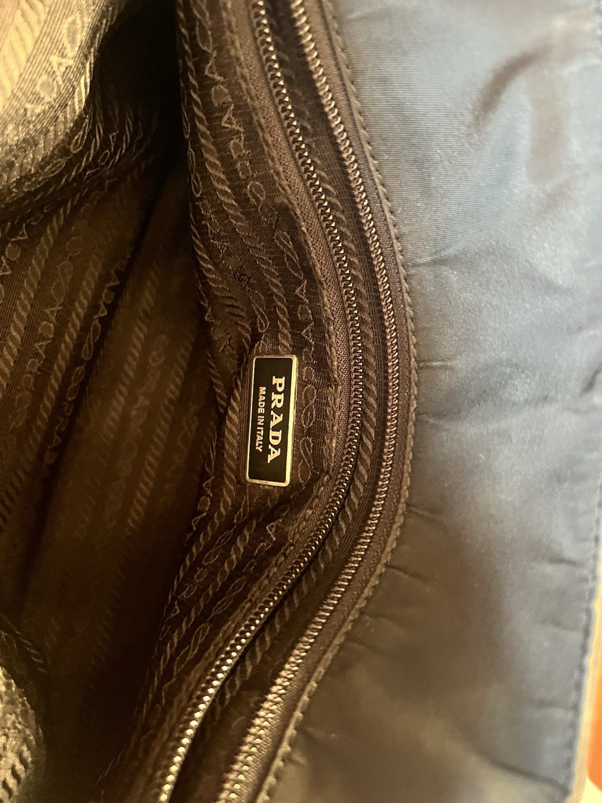 Vintage Prada Tessuto Nylon Cargo Tote Bag Black Leather Y2K Authentic