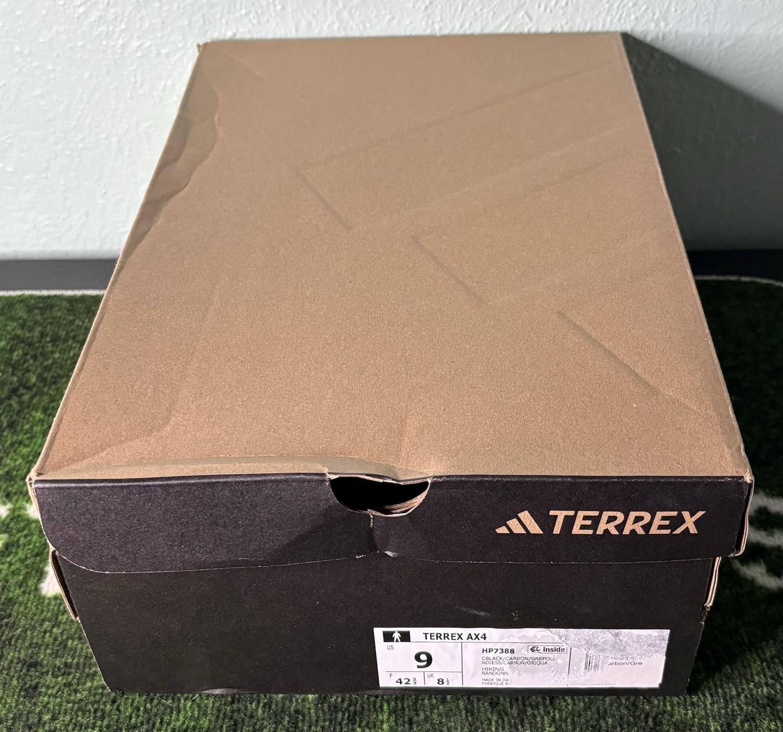 US Men’s 9 – Adidas TERREX AX4 “Black Carbon” HP7388, Hiking Shoes