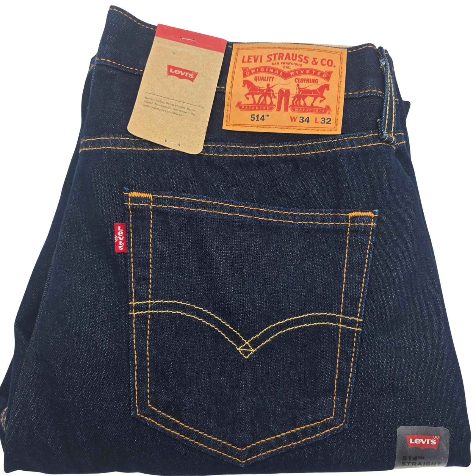 Levi’s 514 Jeans | Men’s 34×32 | Blue Dark Wash Straight Denim | New