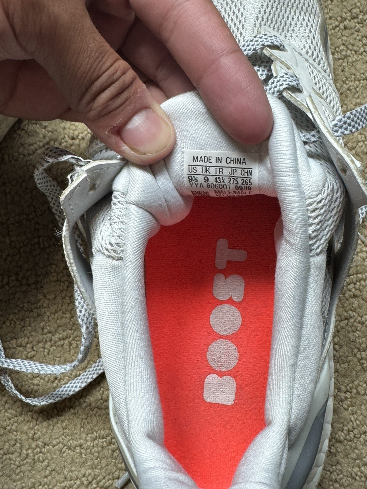 Adidas Ultraboost White Reflective Men’s Shoes 9.5
