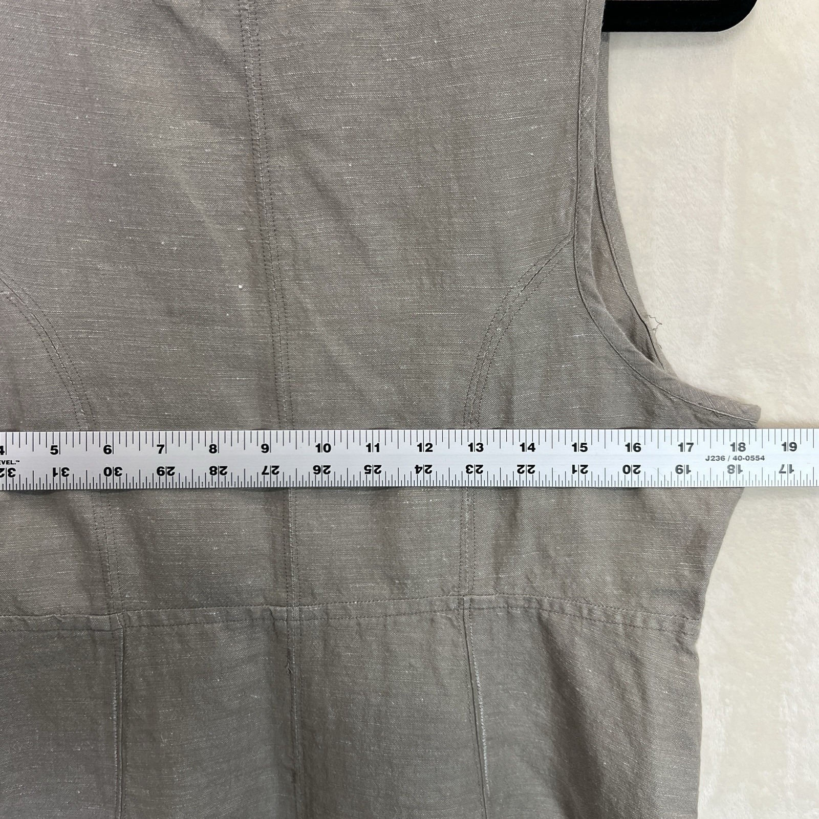 Freedom Trail By Kyodan Linen Blend Sundress Women L Beige Pockets Preppy Beach