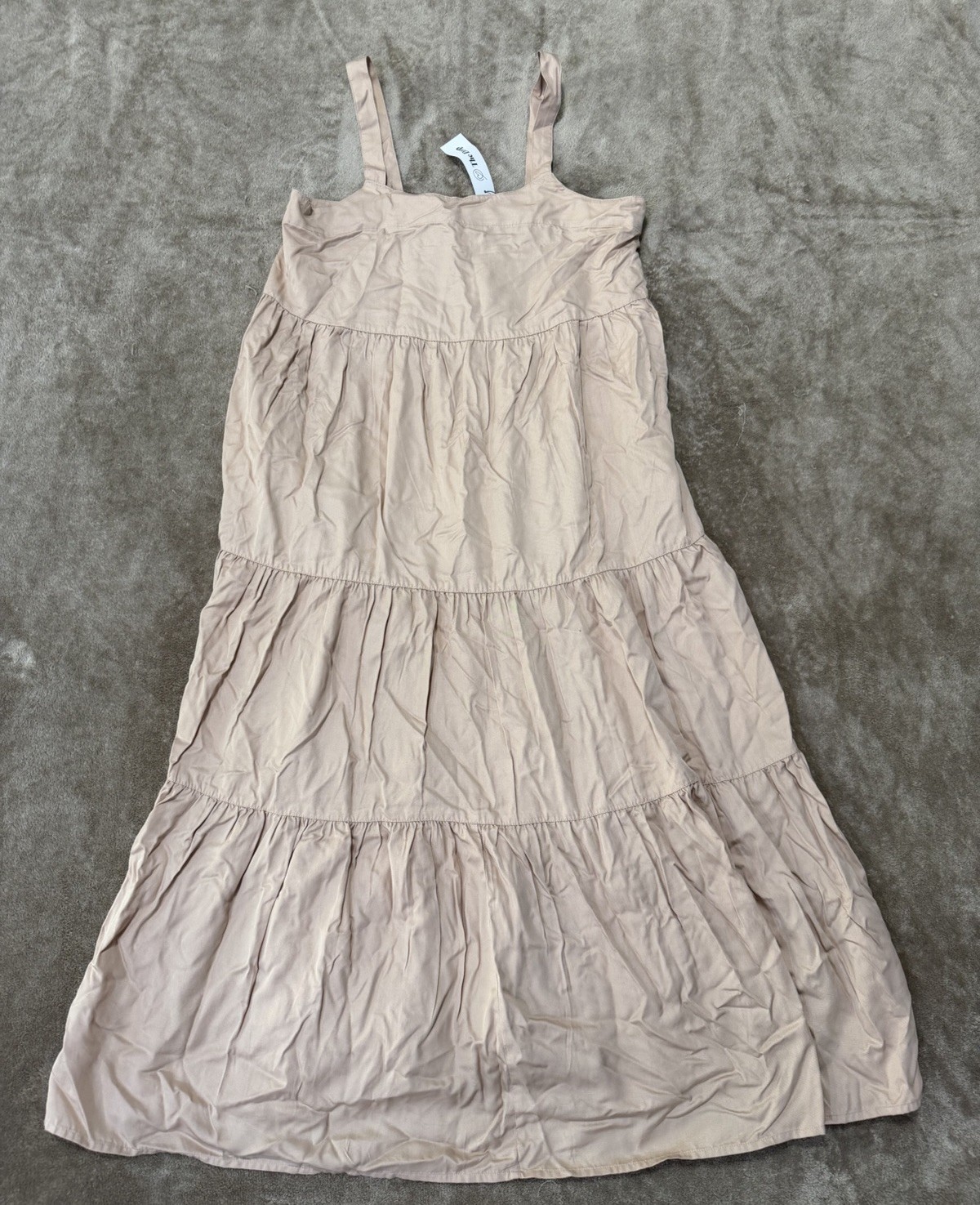 NWT The Drop Size MEDIUM “Britt Dress Ginger” Tan Sundress Long Maxi