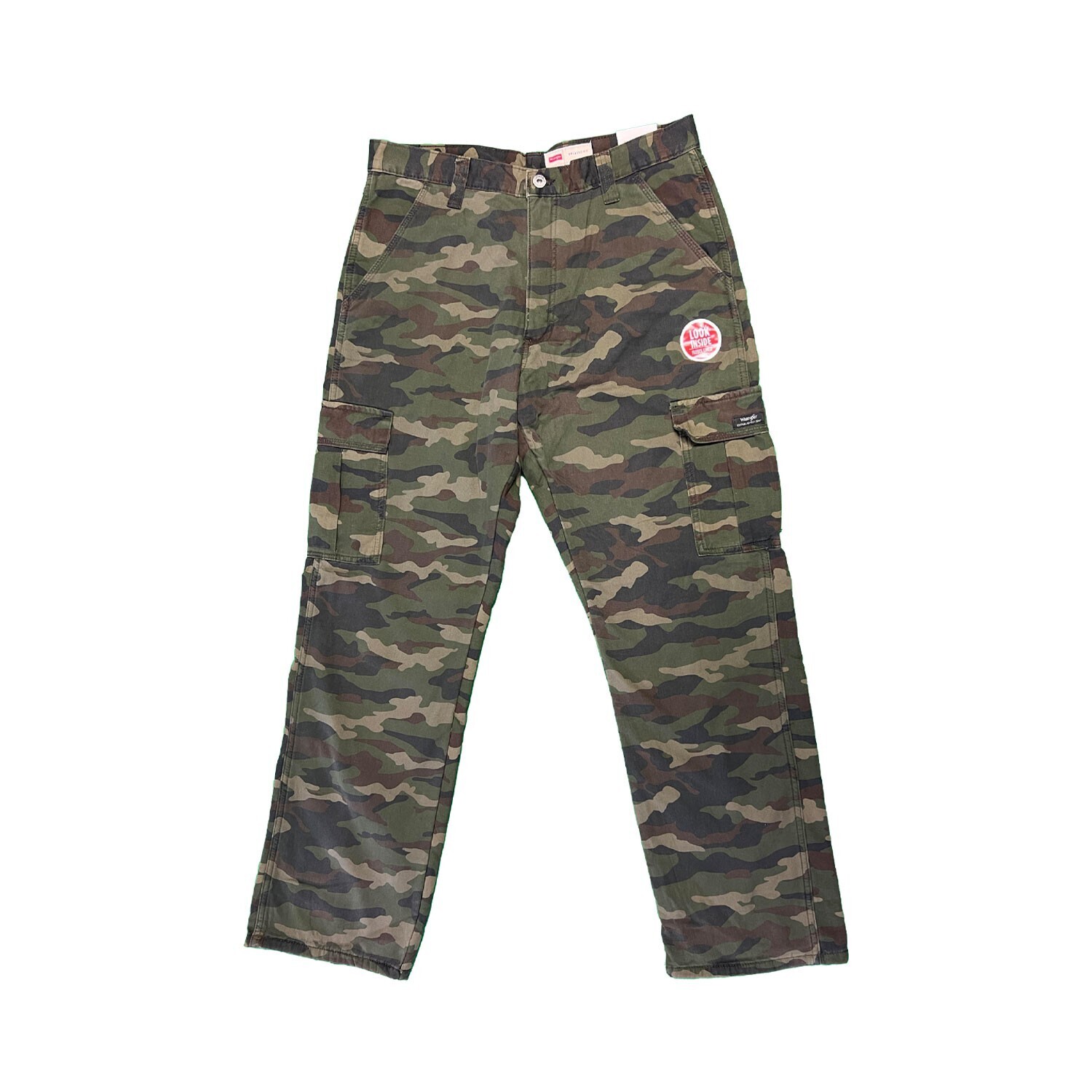 Wrangler Men’s Smooth Camo Pant Fleece Lined Cargo Relaxed Fit Five Star (S02)