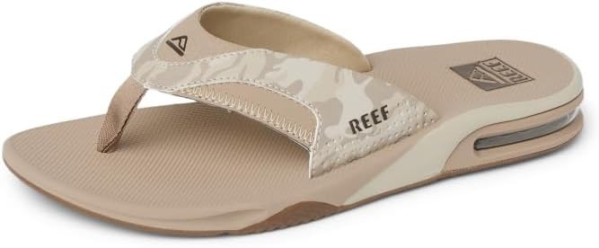 Man Reef Fanning High Arch Support Flip Flop Sandal CJ7610 Sand Camo Brand New