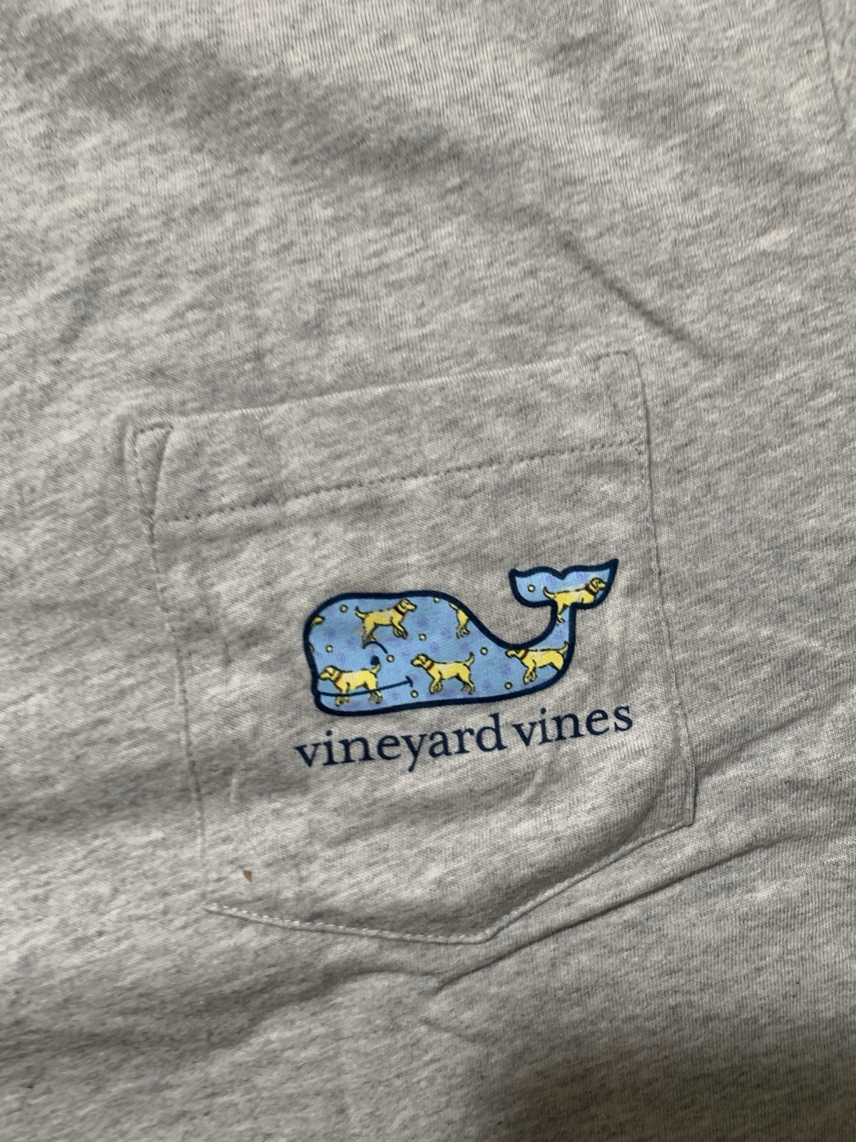 Vineyard Vines Men’s Golden Retriever Dog Whale Gray T-Shirt Size Large NEW NIP