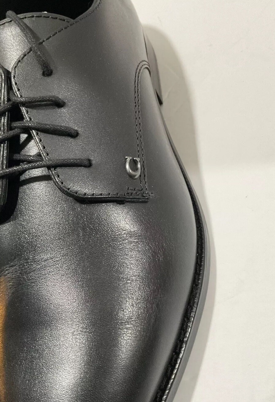 Coach Men’s Solid Black Colored Leather Metropolitan Derby Shoes Size US 7.5D