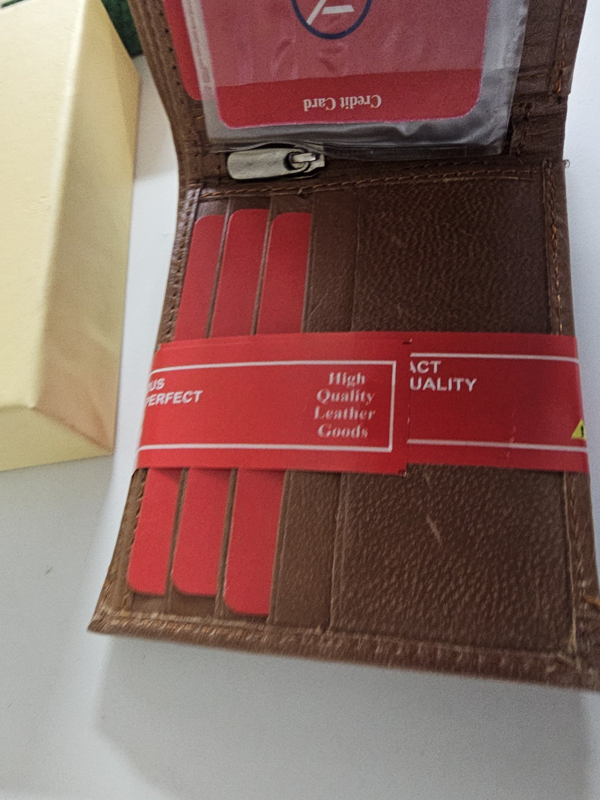 Mens Premium Leather Wallet Bifold Cavelio Lt Brown RFID Genuine Card NEW A1