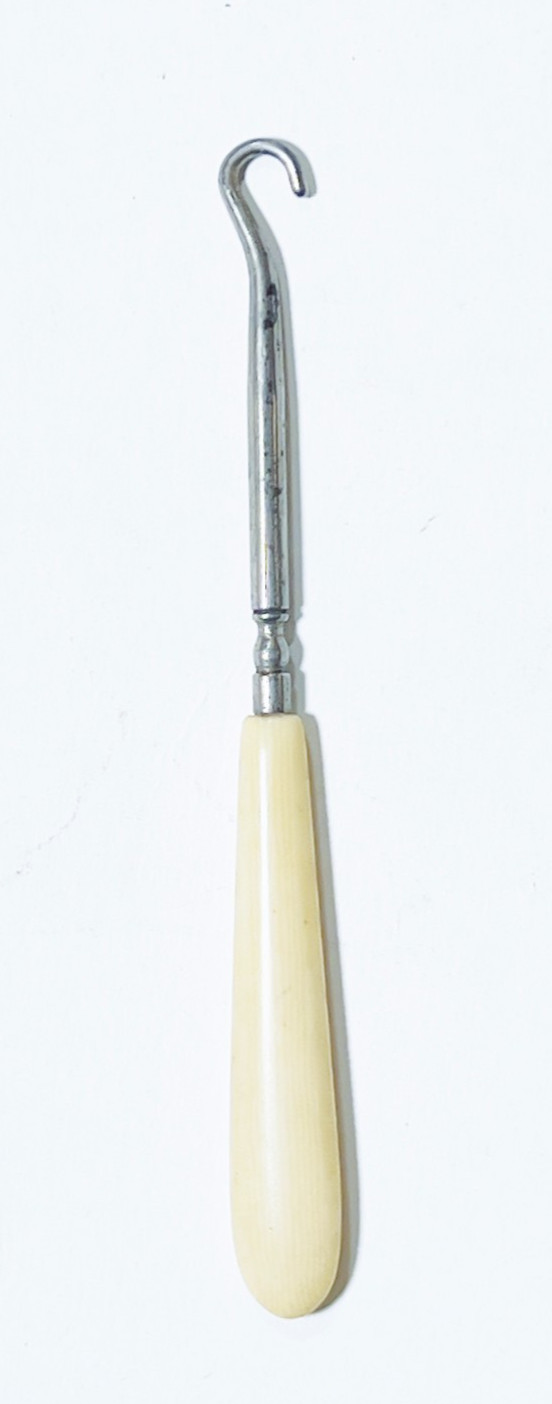 Early 1900’s Antique Celluloid “French Ivory” 7″ Corset & Shoe Button Hook