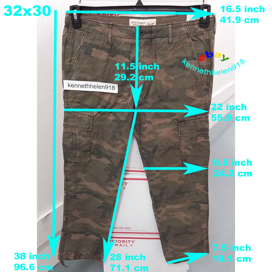 ABERCROMBIE & FITCH CARGO PANTS CAMO MENS SIZE 32X30,32X32,33X32,34X34,36X32