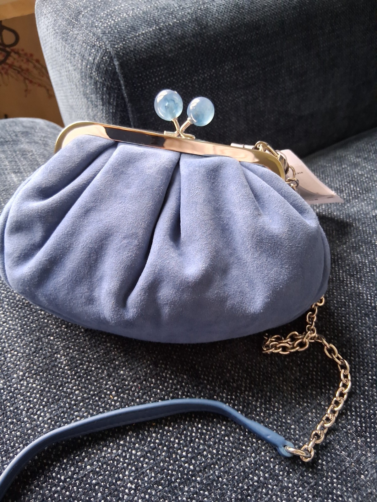max mara weekend clutch handbag blue