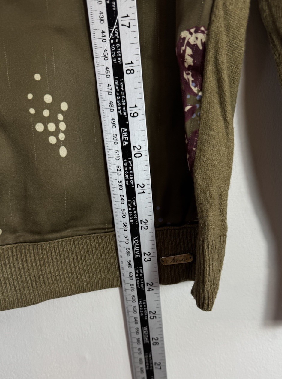Ness Scotland Jumper With Flower Detail UK Small Jungle Green Nylon Cotton Blend