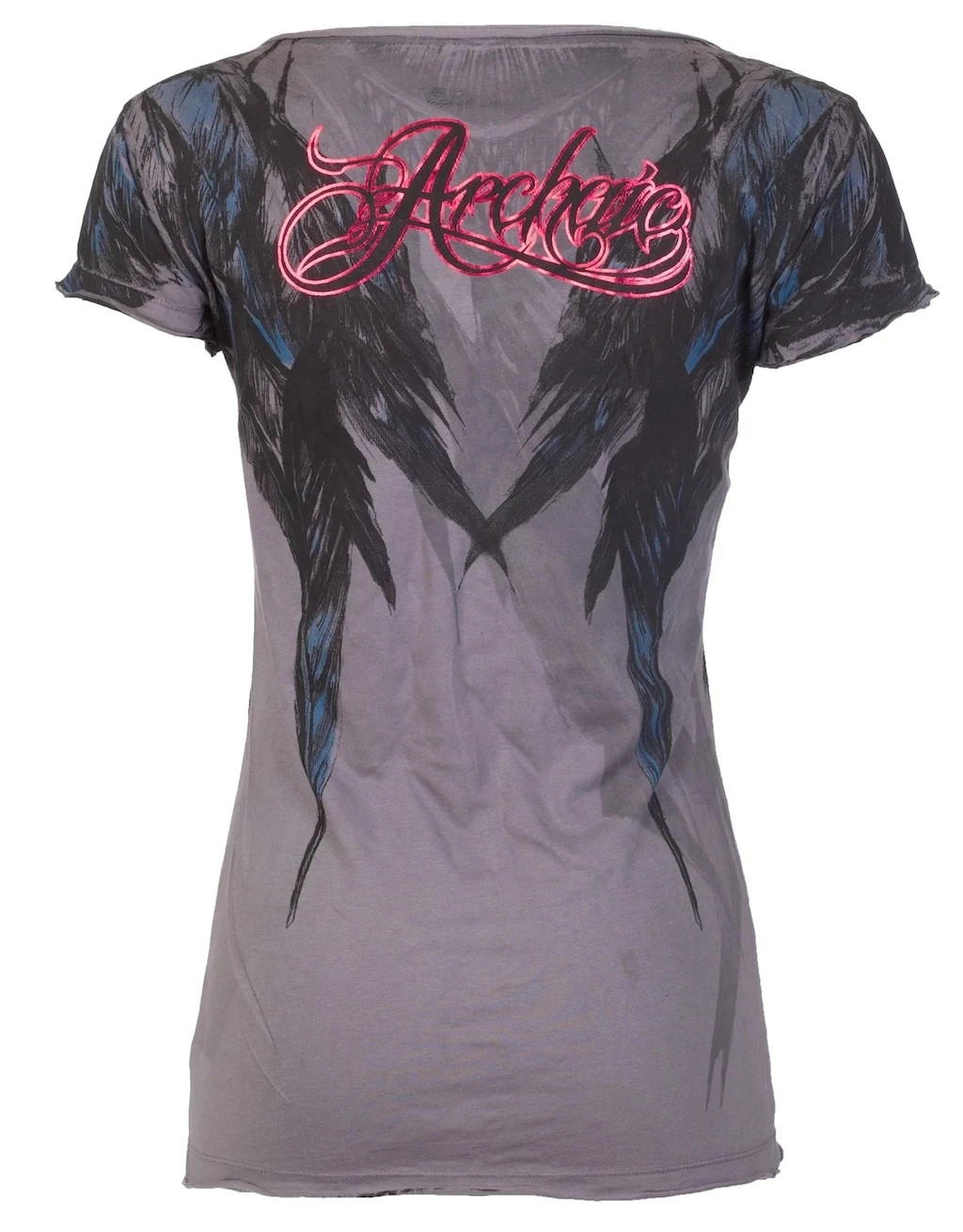 Archaic Affliction Women’s T-Shirt Short Sleeve SECOND LOVE Tattoo Wings Biker