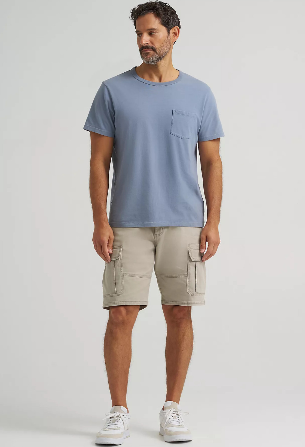 Mens Wrangler Cargo Shorts w Stretch Above Knee Relaxed Fit Blue Green Khaki Tan