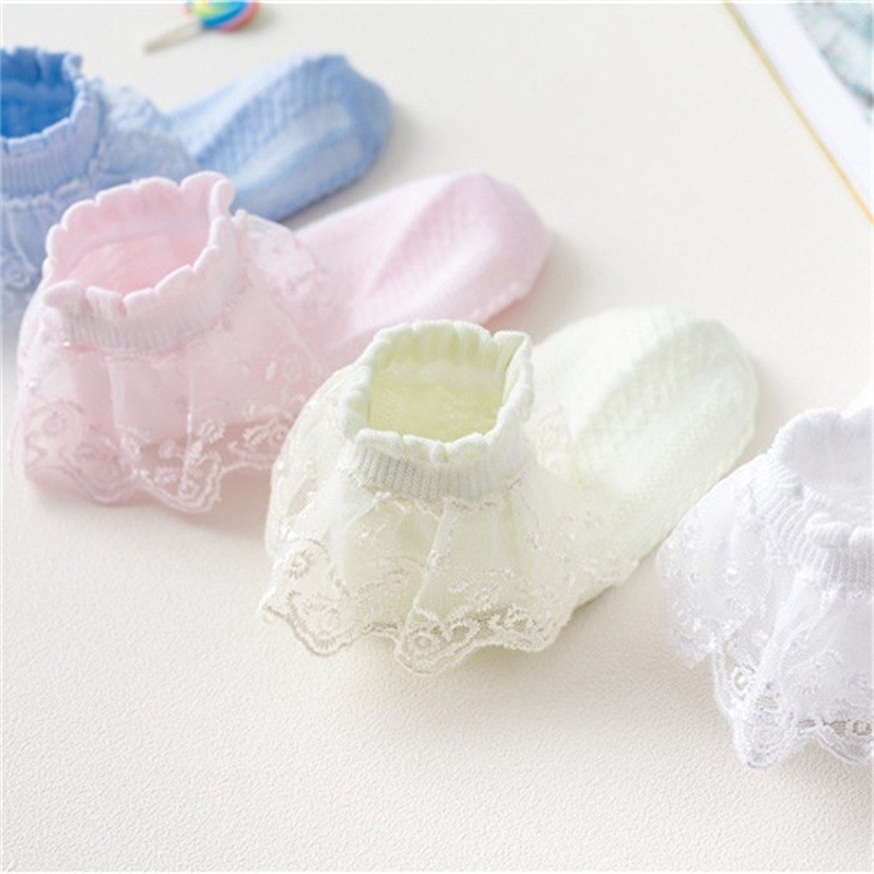 Children’s Lace Socks Thin Summer Cotton Princess Short Socks White Dance