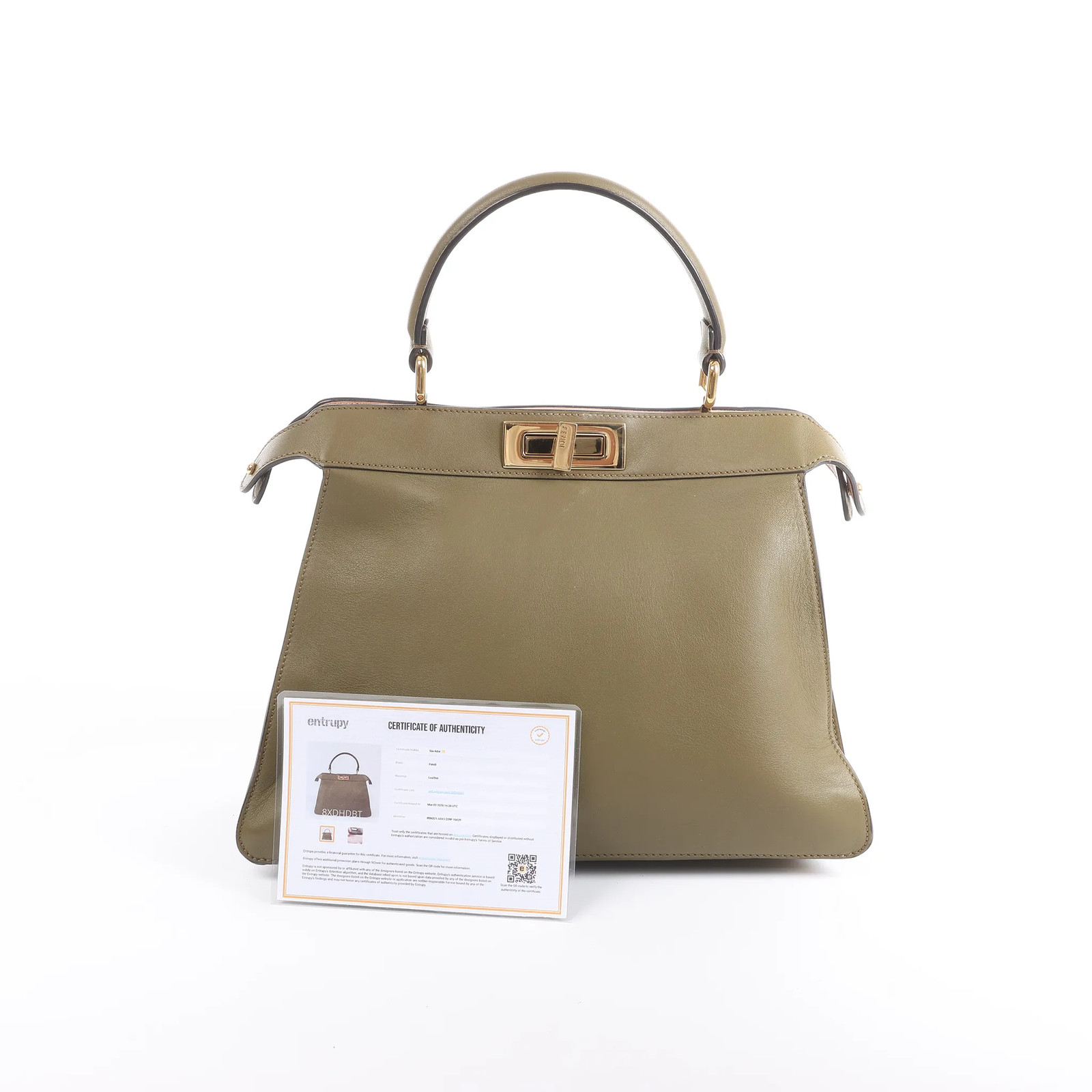 Fendi Peek-a-boo ICU Co., Ltd. Medium Leather Handbag in Green 8BN321