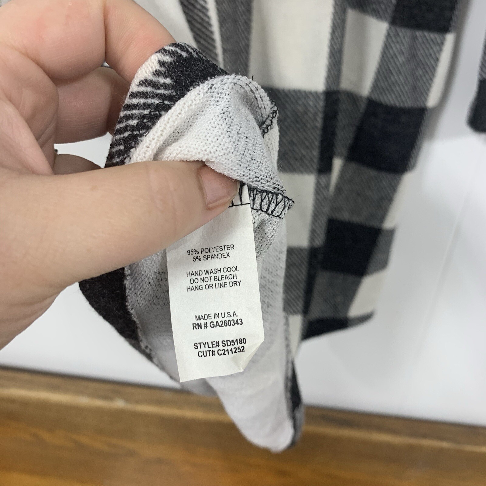 Sweet Lovely by Jen Pretty In Plaid Dress Black & White Size Small Long Sleeve
