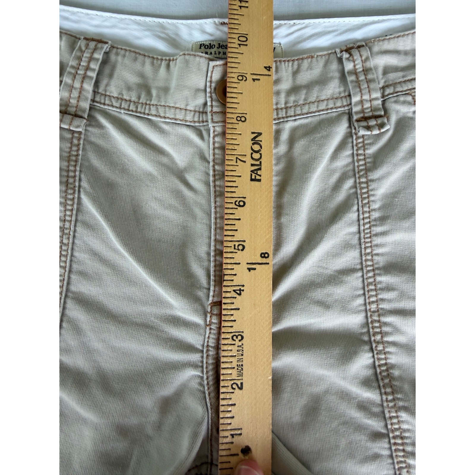 Preppy Coastal Polo Jeans Company Ralph Lauren 100%Cotton Khaki Utility Shorts 4