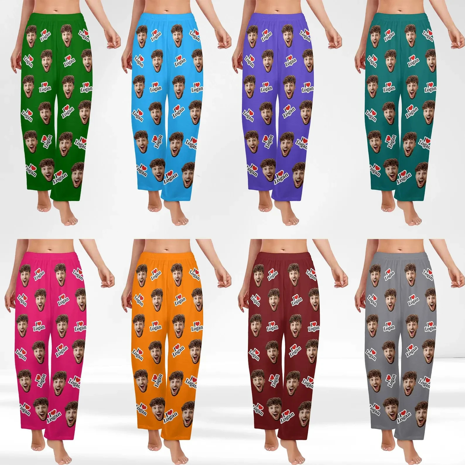 Custom Face Pajama Pants, Personalized Photo Gift for Him, Her & Couples