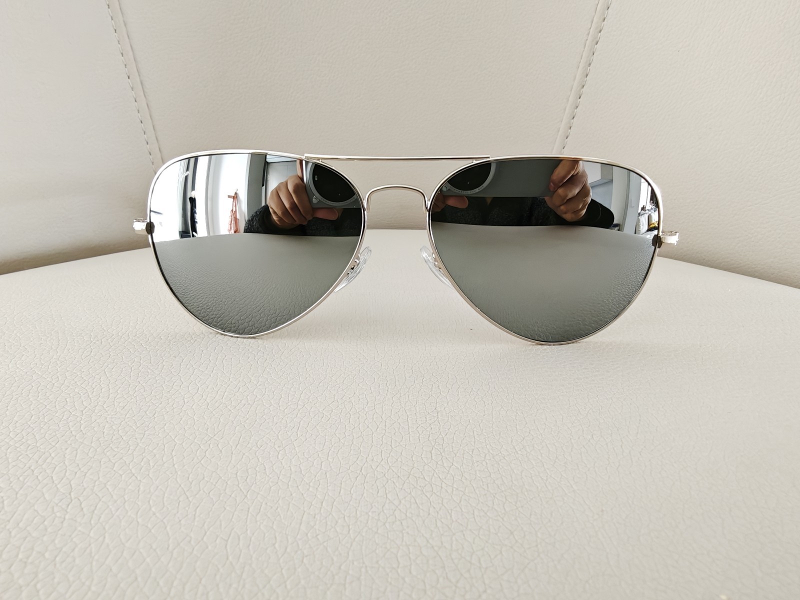 Ray-Ban Aviator Sunglasses RB3026 Silver Frame 62mm Silver Lens