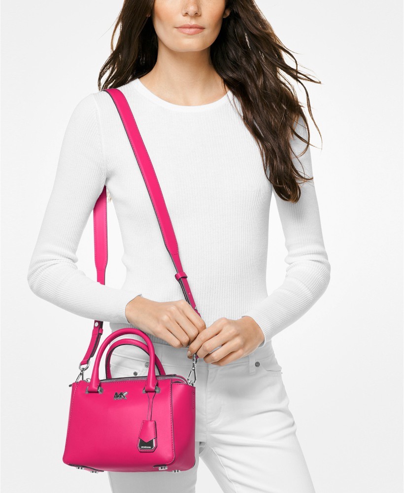 NWT Michael Kors Nolita Mini Messenger Crossbody Tote Bag Ultra Pink