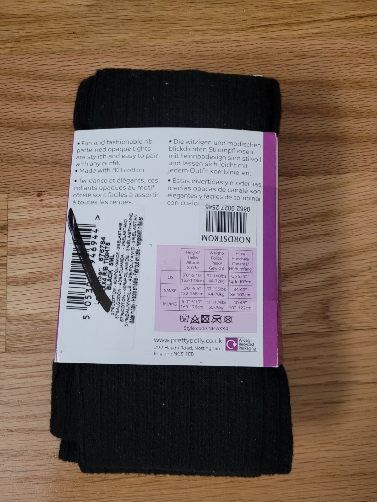 Pretty Polly Knitted Sanbedo Tights Black Size S