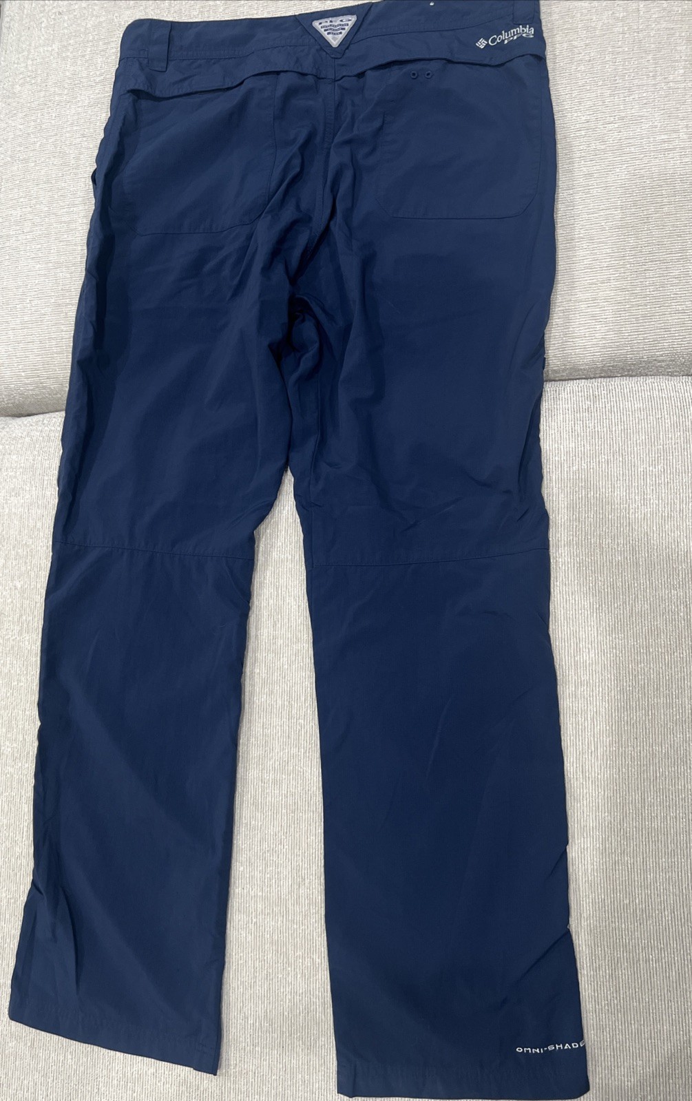 Columbia Pants Mens 36X32 Blue Cargo PFG Perfromance Fishing Tech Outdoor Hiking