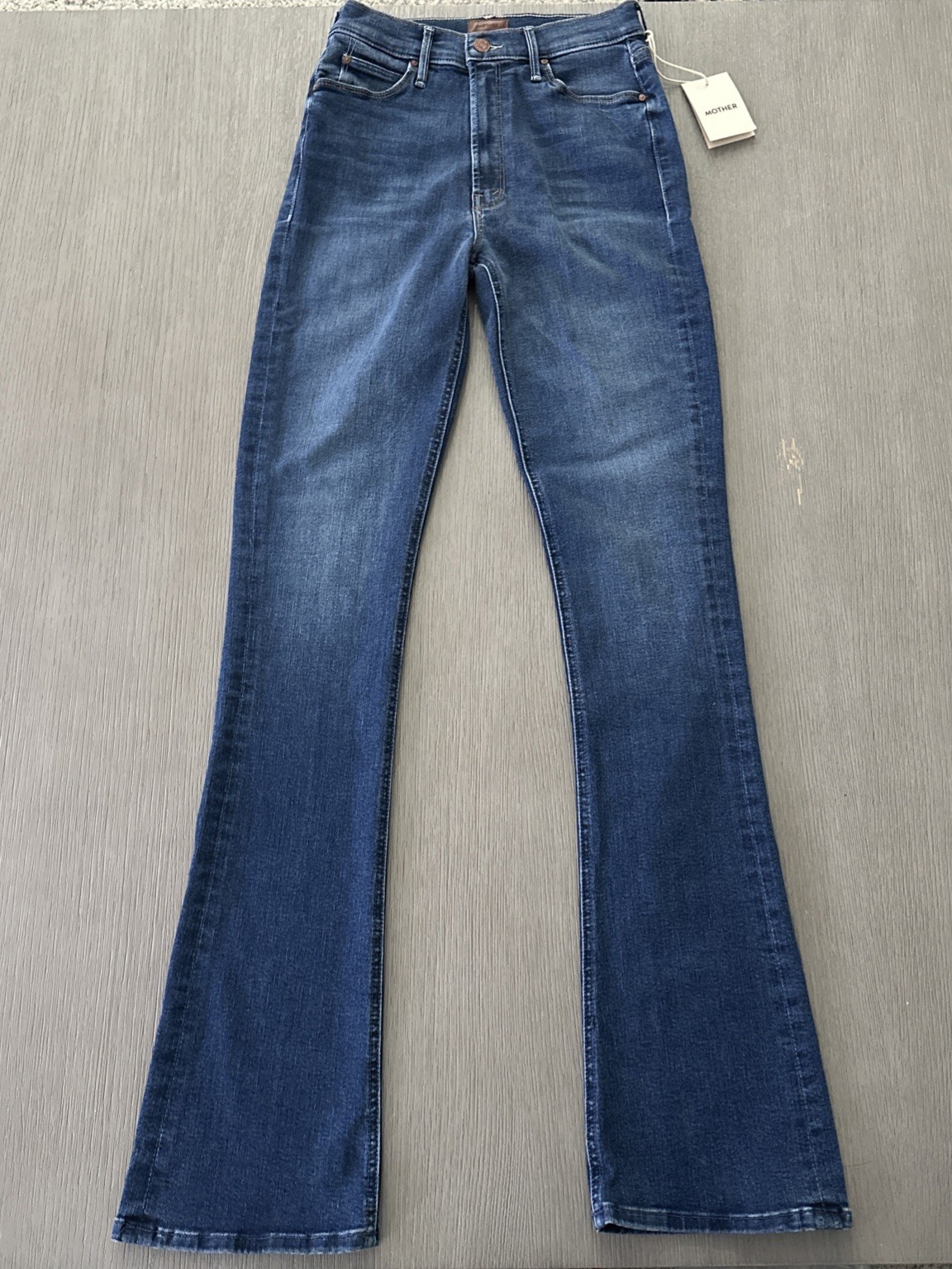 Mother High Waist Runaway Jeans Sz 27 Start Your Engines Skinny Flare NWT $268