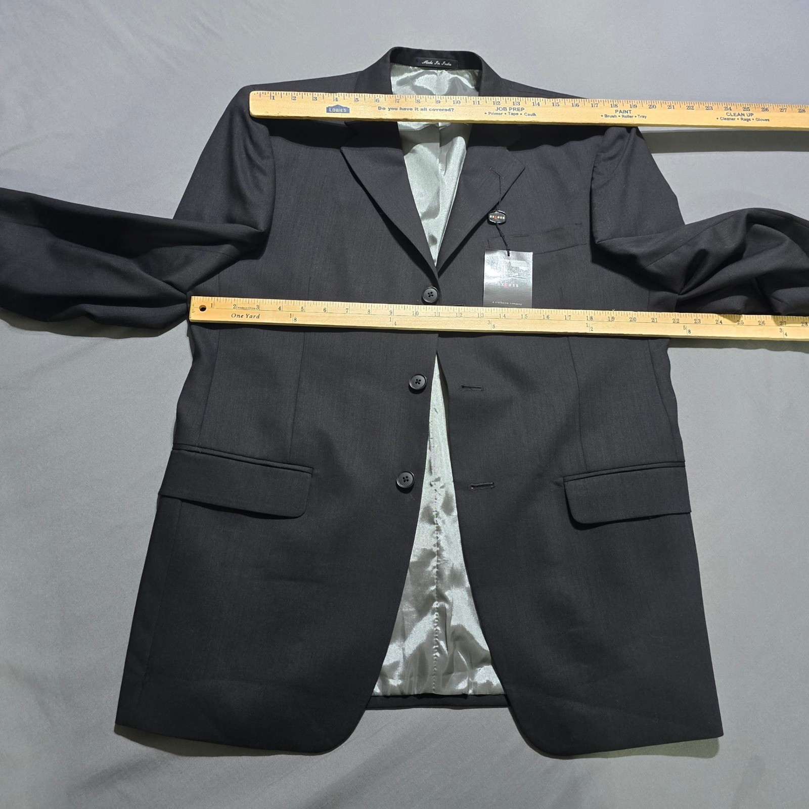 Axcess Suit Jacket Mens 40R Black 100% Worsted Wool 3-Button Blazer NWT