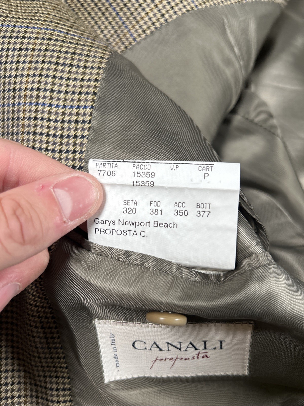 Canali Proposta Blazer Mens 58L Houndstooth Tweed Blazer Silk Wool Made In Italy