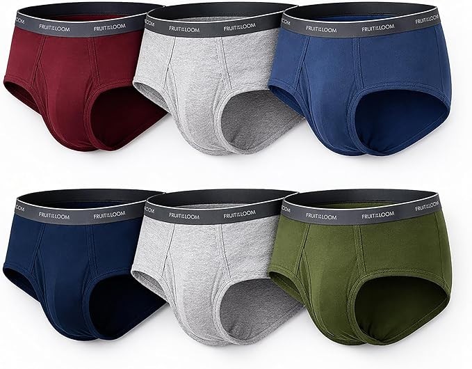 New Fruit of The Loom Men’s Cotton Mid-Rise Briefs 3 Pack Sizes M, L, XL