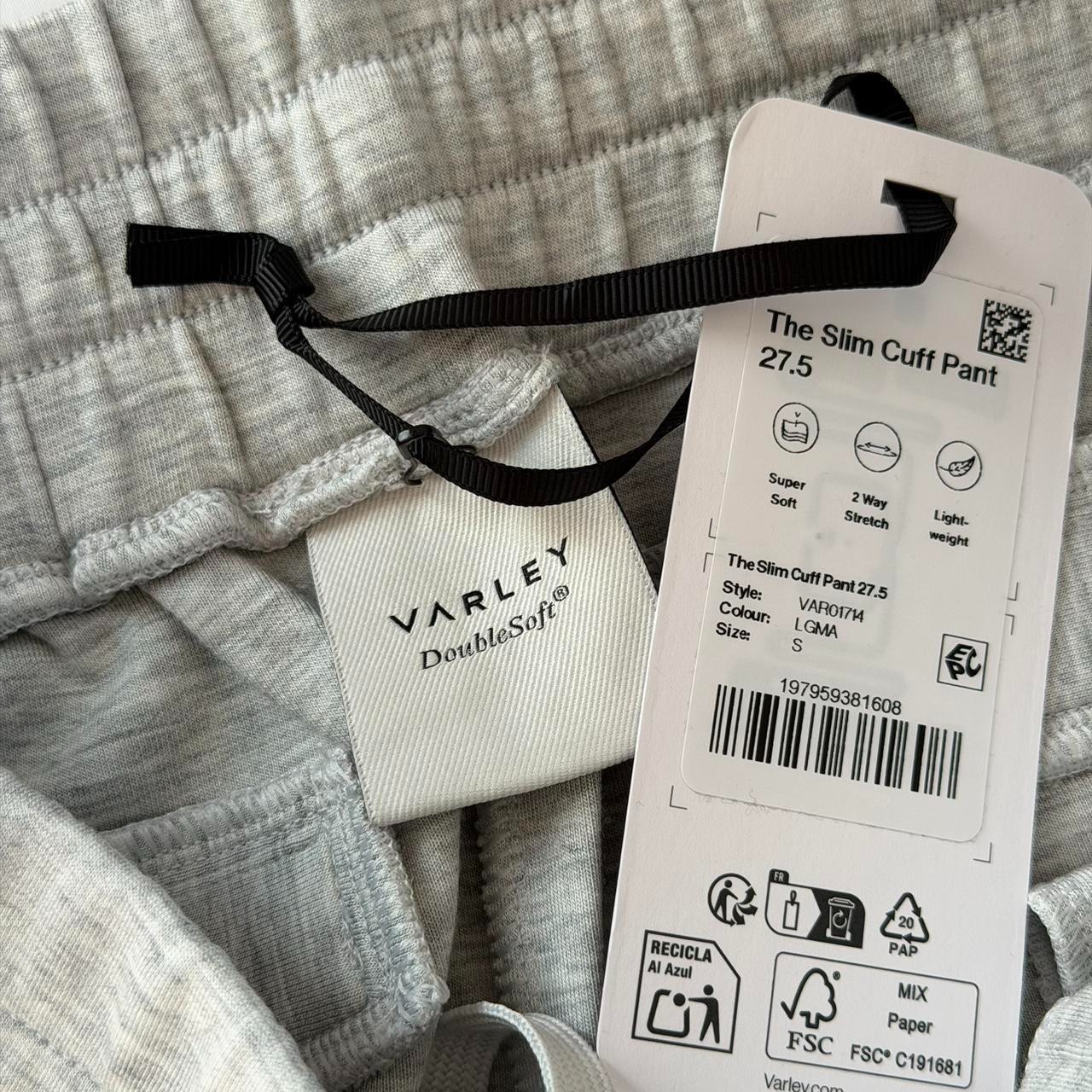 Varley The Slim Cuff Pant 27.5″ in Light Grey Marl, Size Small