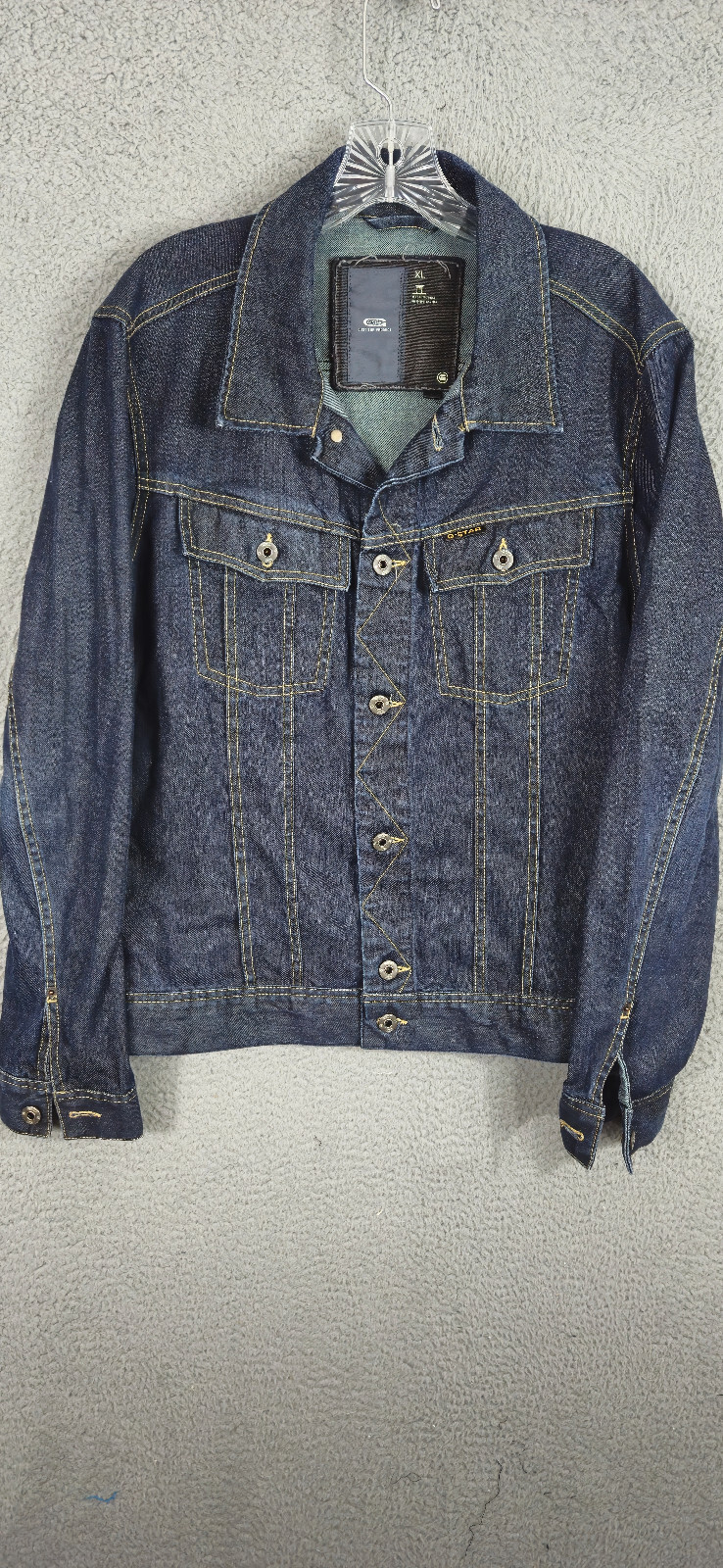 G Star Raw Denim Jacket Size XL Blue Slim Tailor DT Trucker Dark Wash Jean