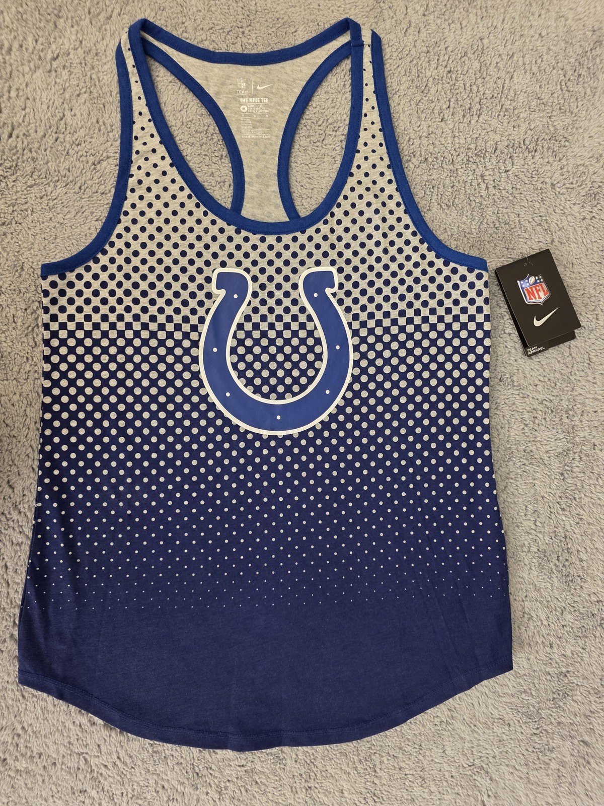 Tank Top Womens Medium Blue Gray NFL Football Racerback Nike Indianapolis Colts