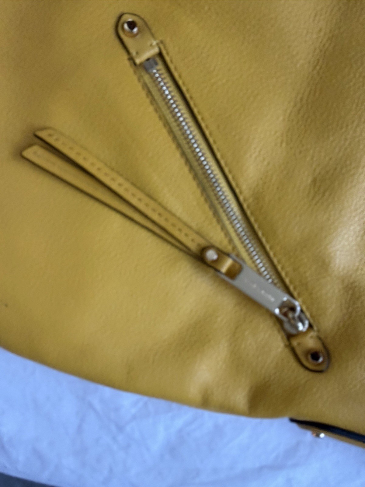 Michael Kors Yellow Large Shoulder Bag Zip Closure w/ Dust Bag