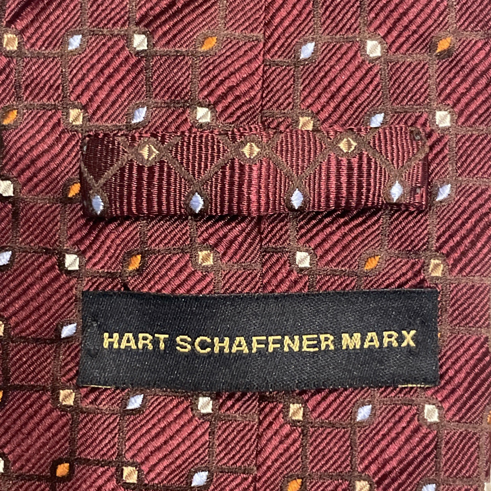 Hart Schaffner Marx Silk Ties Lot Geometric Medallion And Stripe 3pcs Multicolor
