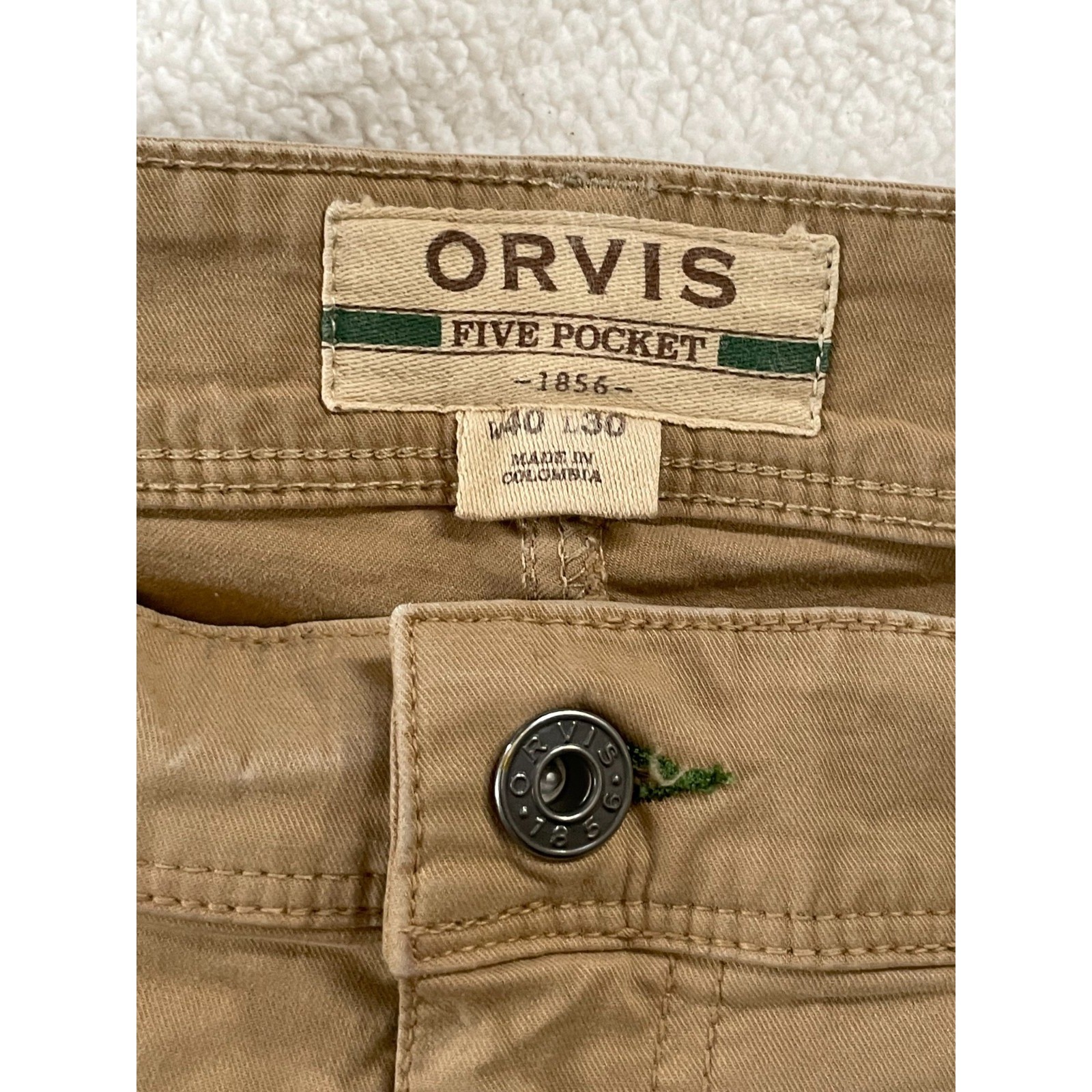 Orvis Pants 1856 Men’s 40×30 Stretch Heavy Twill 5 Five Pocket Tan Desert Khaki