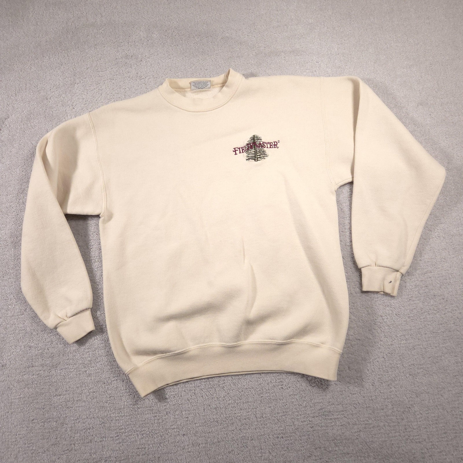 Fieldmaster Sweatshirt Mens Large Beige Pullover Fleece Crewneck Made USA 90s