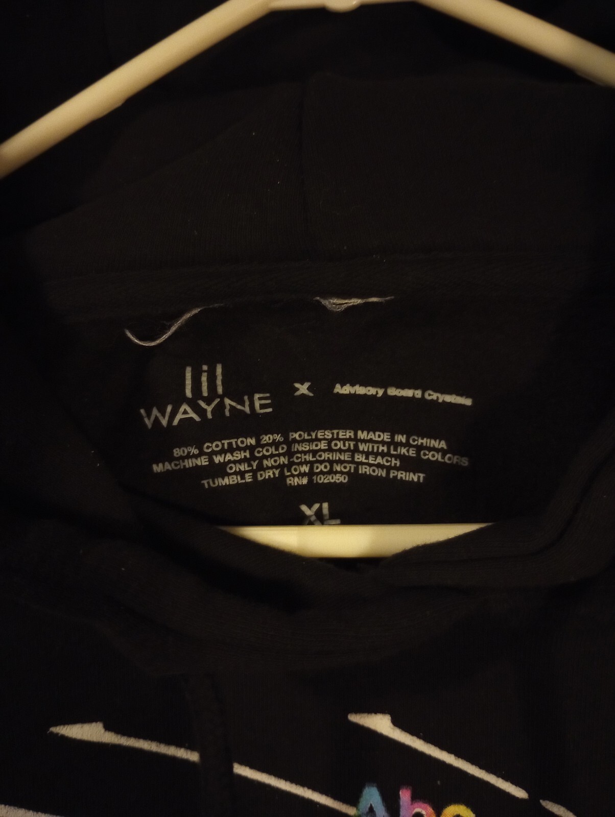 Lil Wayne Advisory Board Crystals ABC Carter V Hoodie Sweatshirt Size XL