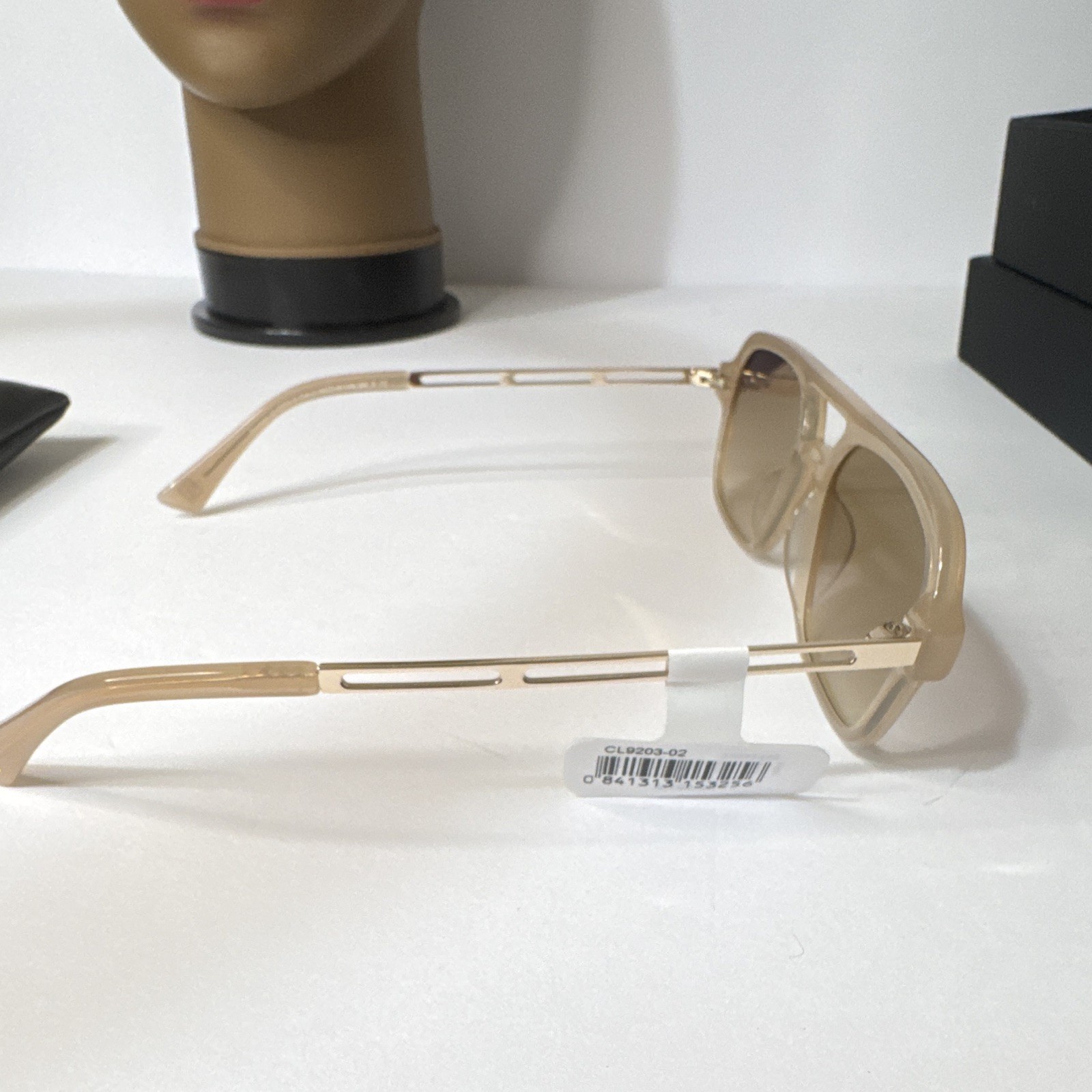 Carolina Lemke CL9203-02 Women’s Geometric Beige Brown Gradient UV400 145mm