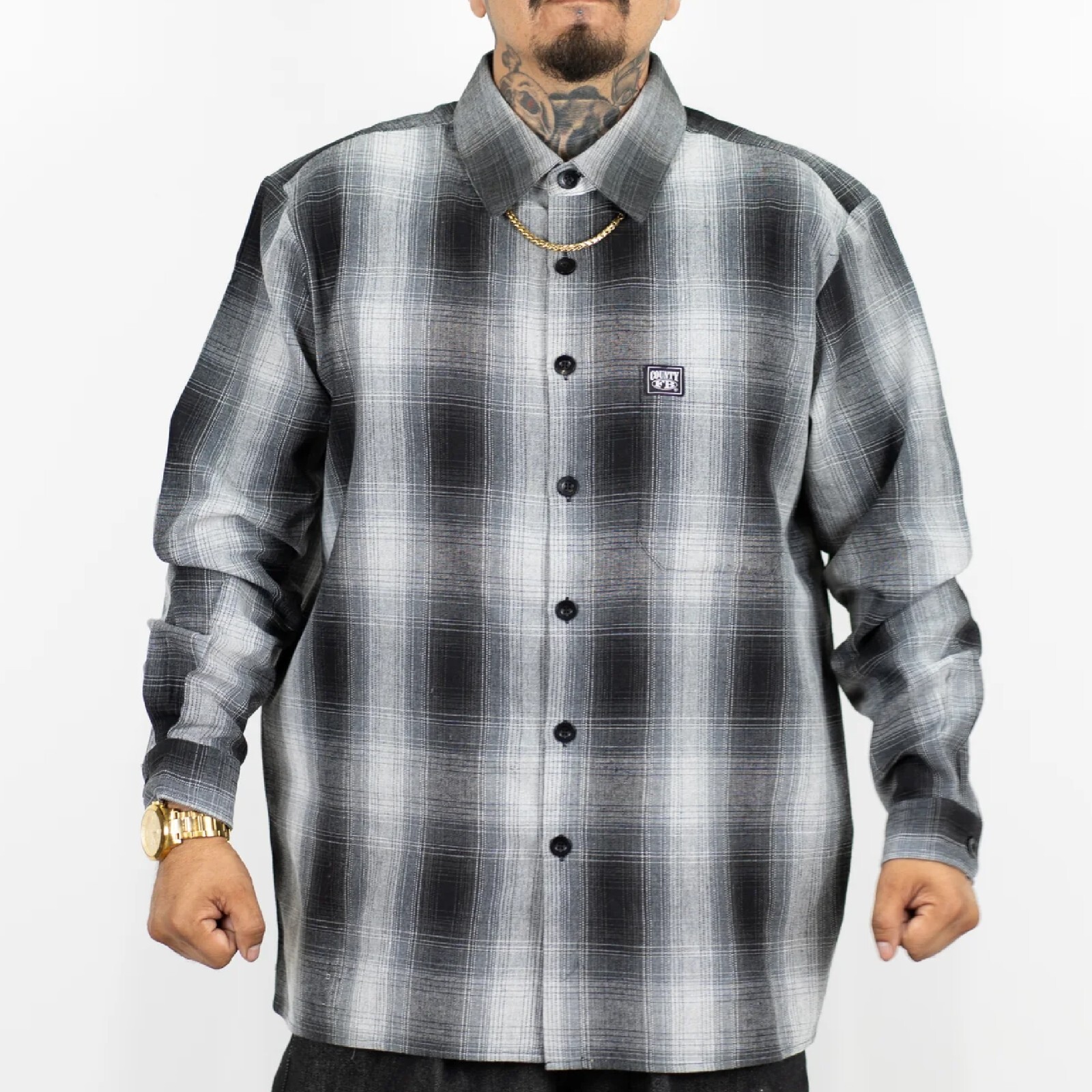 FB COUNTY MENS CHECKER LONG SLEEVE SHIRTS FBCOUNTY FLANNEL BUTTON SHIRT S-3XL
