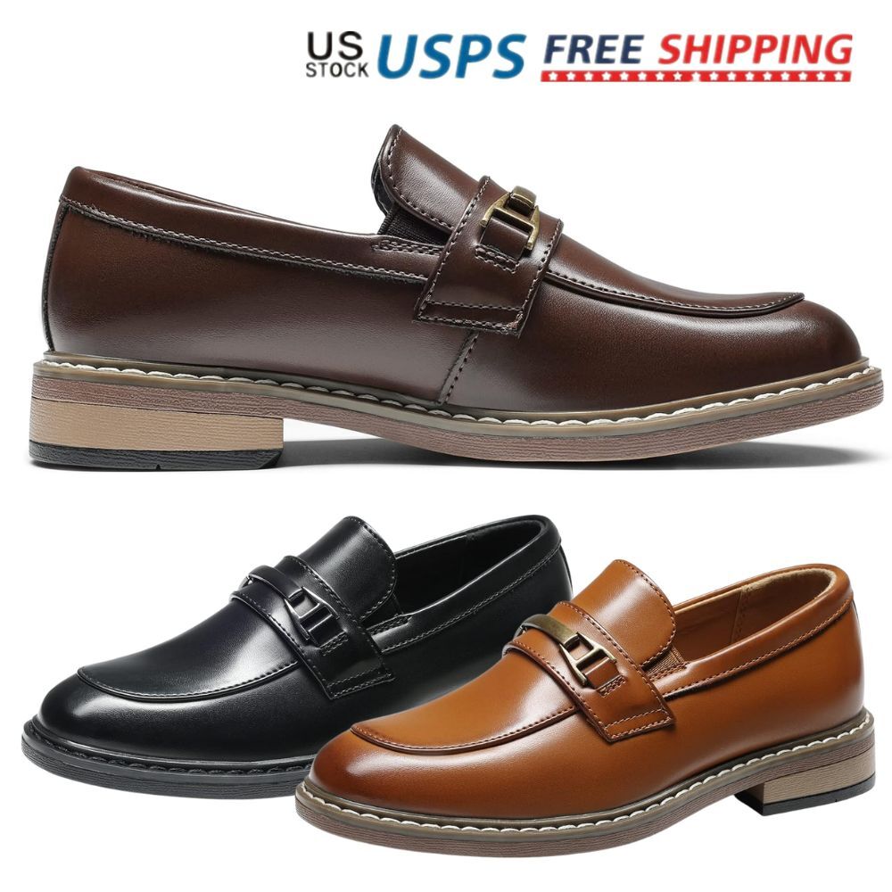 Kids Boys Youth Men’s Classic Dress Slip-on Penny Loafer Oxford Shoes Wedding